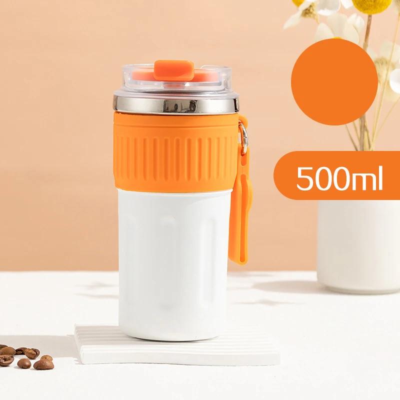 Stainless Steel Thermos Coffee Bottle Leak-proof Vacuum Flask Insulated Cup 510ml
