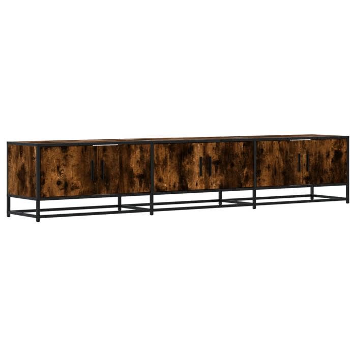 VidaXL Meuble TV chêne fumé 210x35x41 cm bois d'ingénierie, support TV, buffet TV, meuble multimédia, banc TV, meuble hifi, 3300792