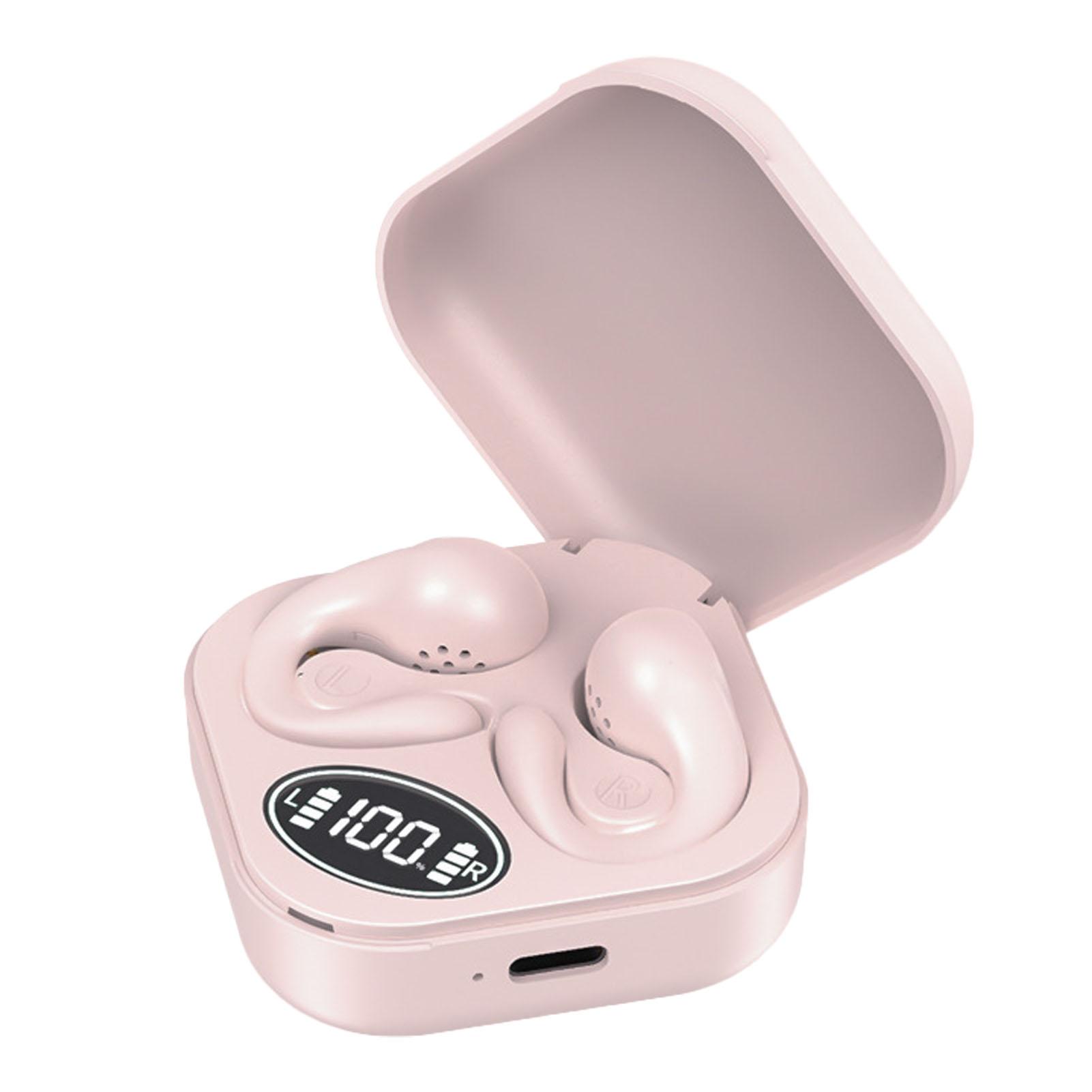 

Наушники-клипсы Bluetooth, беспроводные наушники HiFi Sound Open Ear с дисплеем питания для спорта розовый