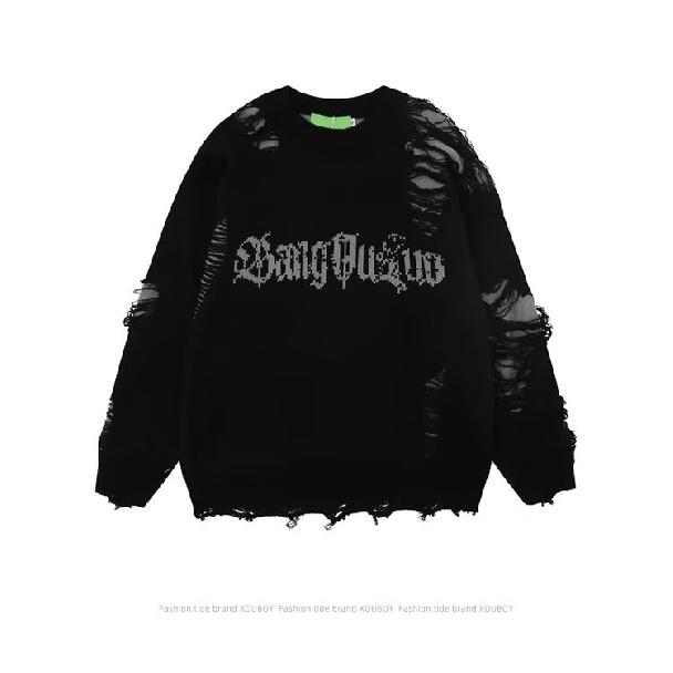 Round Neck Sweater Knitted Sweater Men'S Trendy Brand Cool Autumn And Winter Base Shirt 2024 New Men'S Temperament Slim Fit Top