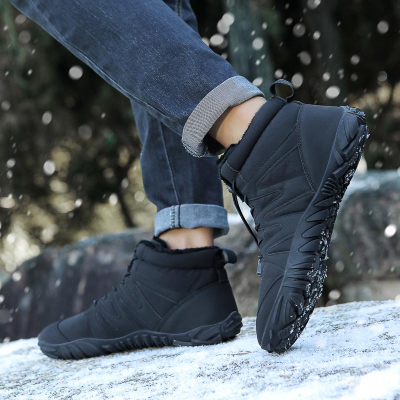Winter Warm Hiking Shoes Men Women High-top Walking Snow Boots Plush Anti-slip Outdoor Sports Shoes
