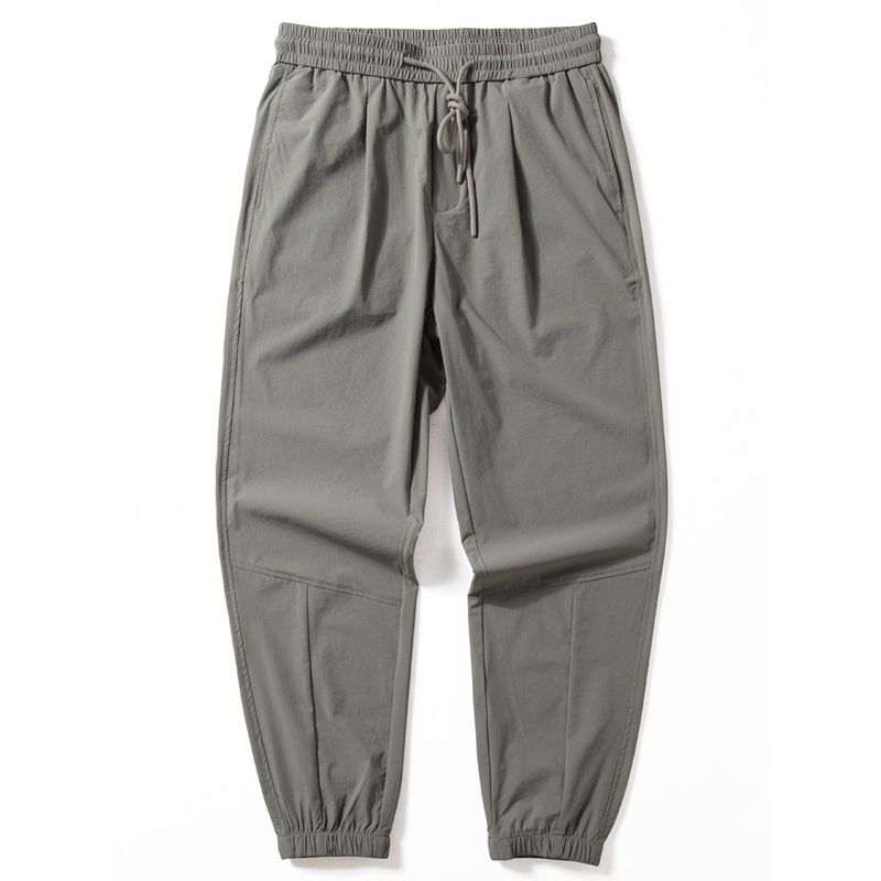 Men's Pants Summer Thin Comfortable Quick-Drying Waterproof Antibacterial Ankle Banded Pants Micro Elastic Tapered Loose Breathable Casual Pants
