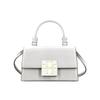Bon Bon Metal Square Double T Logo Flap Removable Shoulder Strap Leather Mini Shoulder Crossbody Bag Women Bags Gray 148865-020