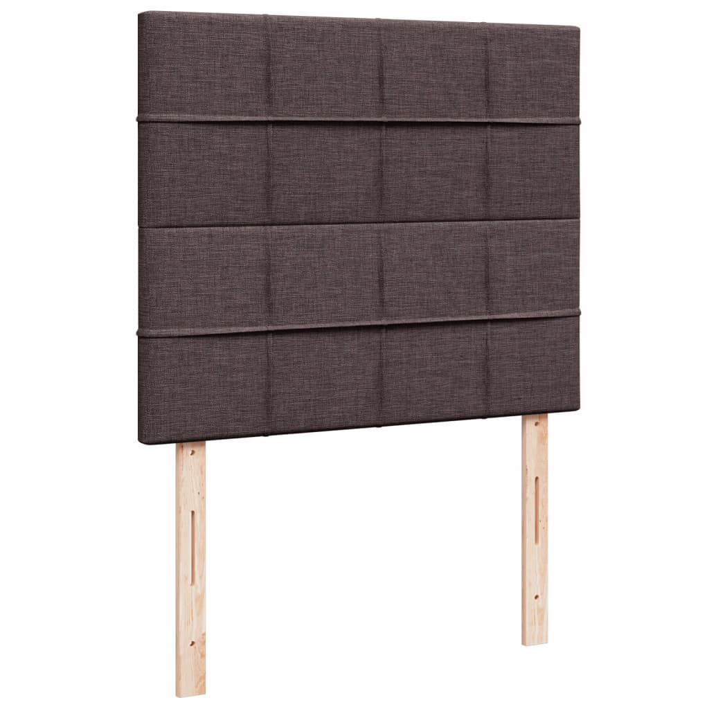 Box Spring Bed with Mattress Dark Brown 120x200 cm Fabric