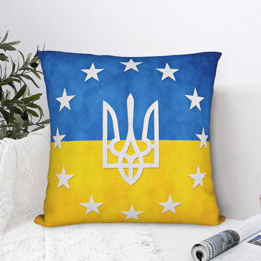 Kissenbezug Ukraine Präsidentenflagge Weicher Kissenbezug Retro Trendiger Kissenbezug Kissenbezüge für Sofa Schlafzimmer Heimdekoration