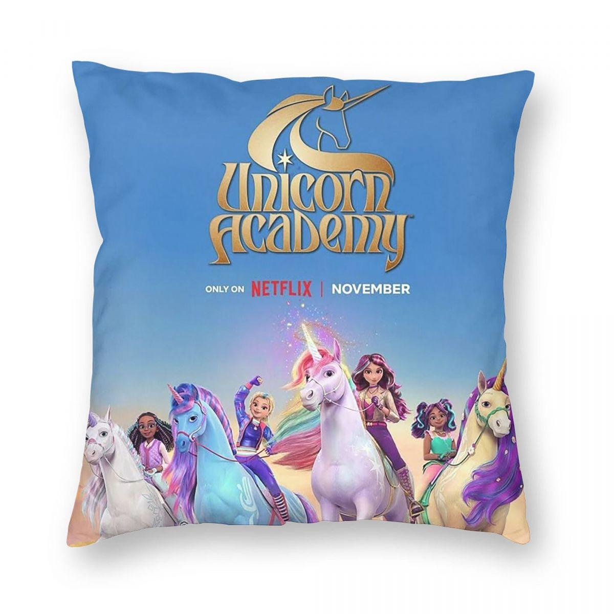 

Unicorn Academy Square Pillowcase Pillow Cover Cushion Throw Pillow for Home Bedroom Car 12x12Inch