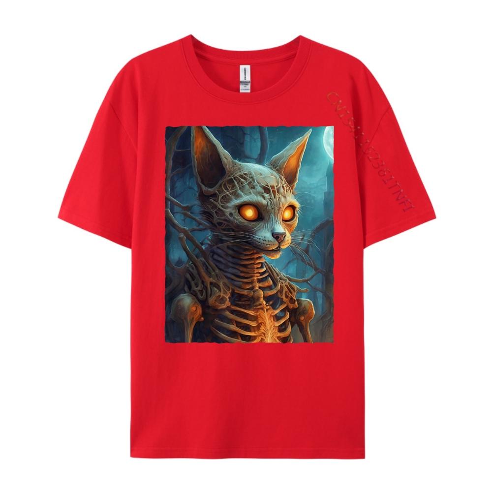 

Halloween Skeleton Cat Unisexs Shirts Graphic Tee Unisexs Clothing Deals Tshirt Plain T Shirts Wholesale Luxury TShirt S