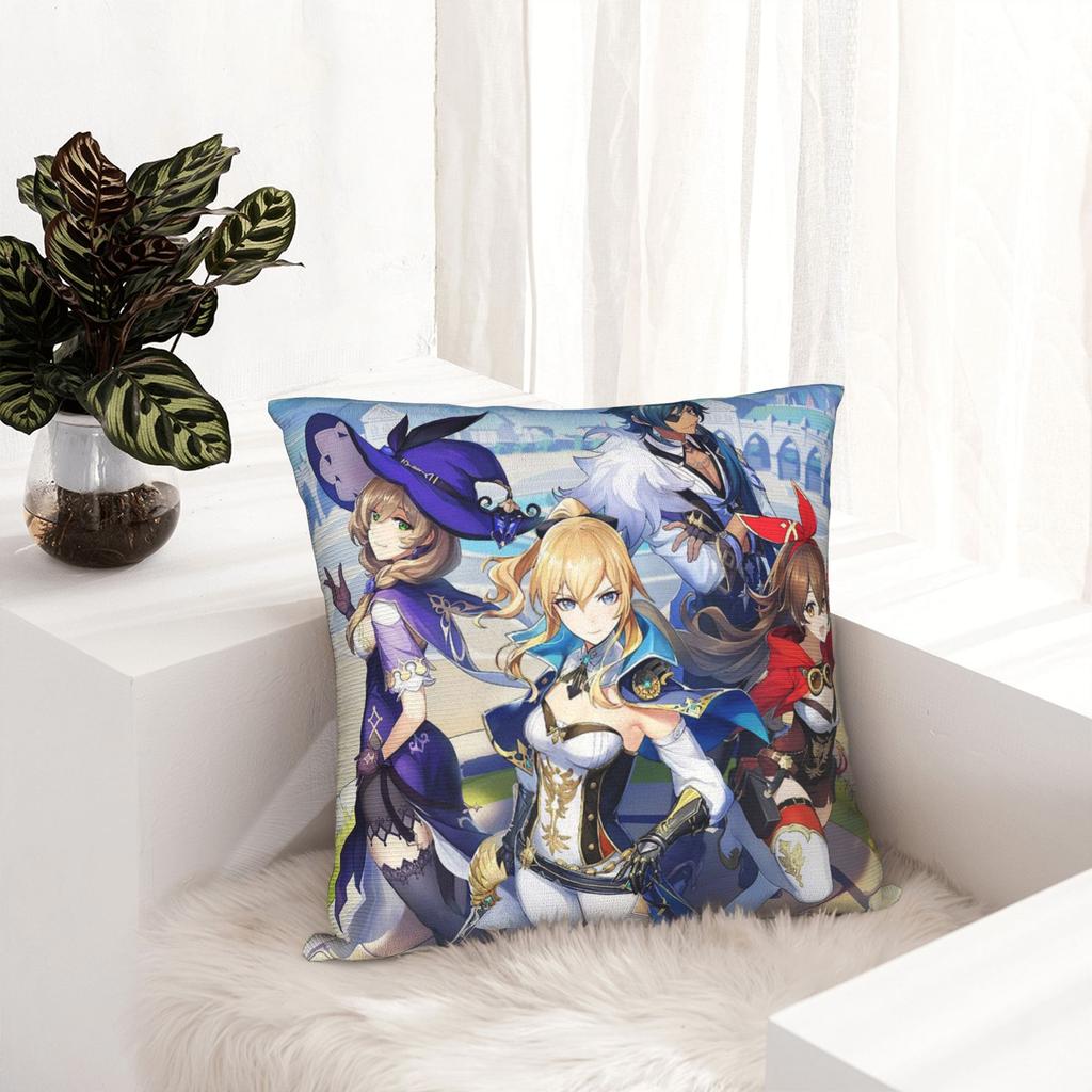 Printing Genshin Impact map Pillowcase Polyester Cushion Cover Decorations video game Pillow Case Cover Home Zippered