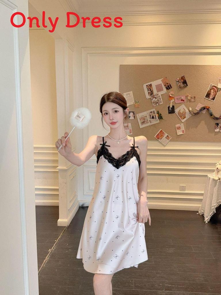 Ice Silk Sleeveless Short Dress For Women With Breathable Comfort For Home Use