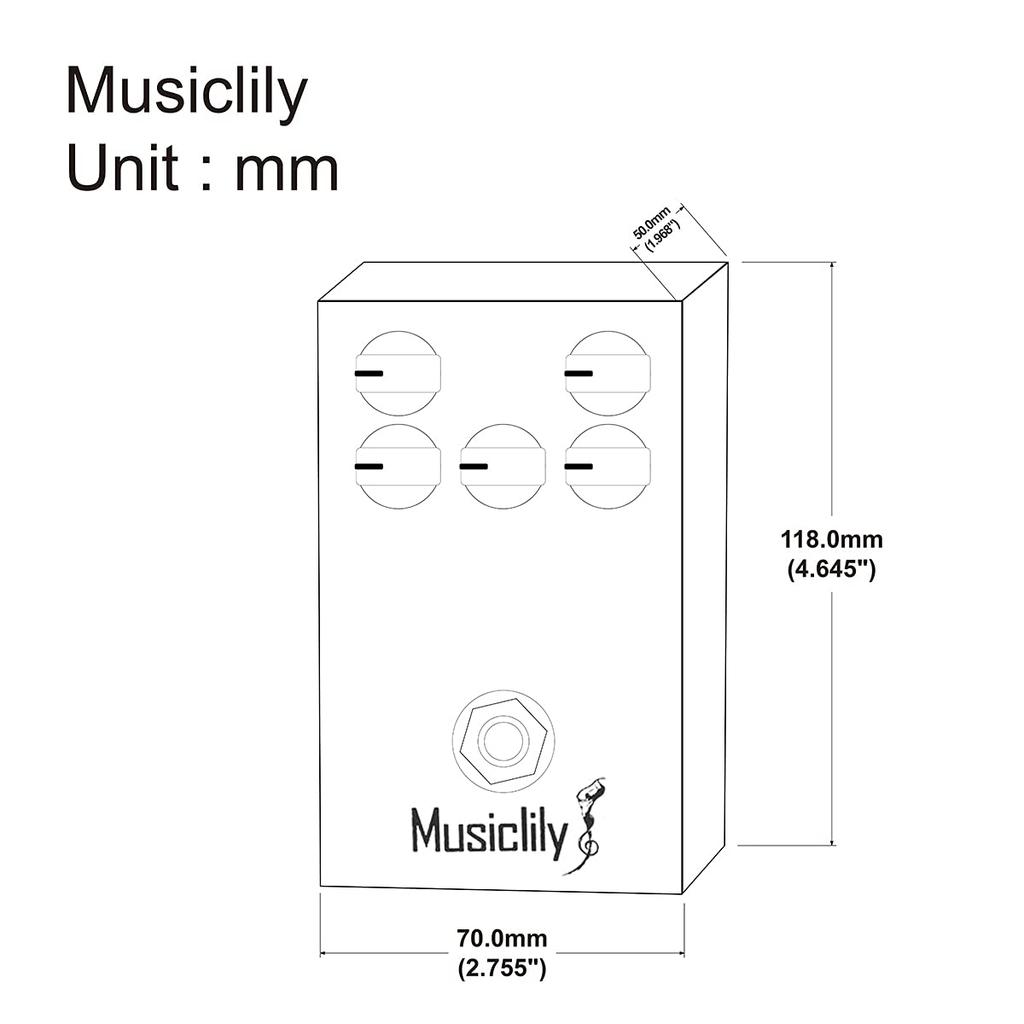 Musiclily Pro Distortion Guitar Effect Pedal with DC 9V Adapter Power Supply for Electric True Bypass Guitar/Bass,