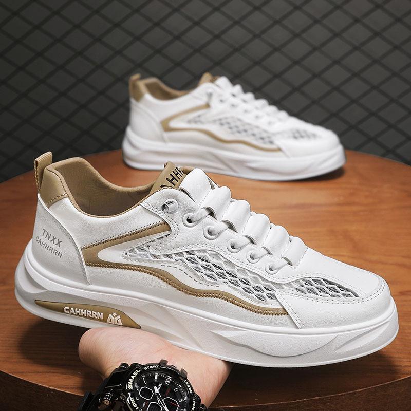 Men's Shoes 2025 Summer New Low-top Flat Baseplate Shoes Student Teenagers Hollow Mesh Casual Trendy Shoes