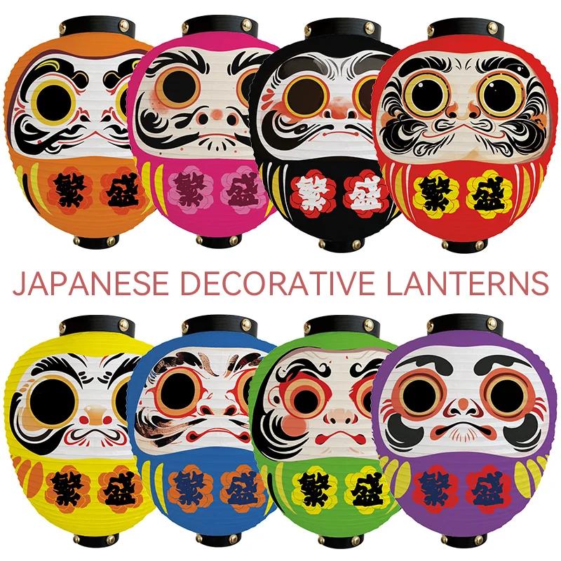 Japanese Style Cartoon Wish Dharma Hanging Lantern Japan Mascot Daruma Sushi Pub Bistro Restaurant Izakaya Decor Lantern