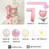 40pcs Cartoon Flower Fairy 32Inch Pink Aluminum Model Digital Balloon Column Birthday Party Decoration Wedding Supplies