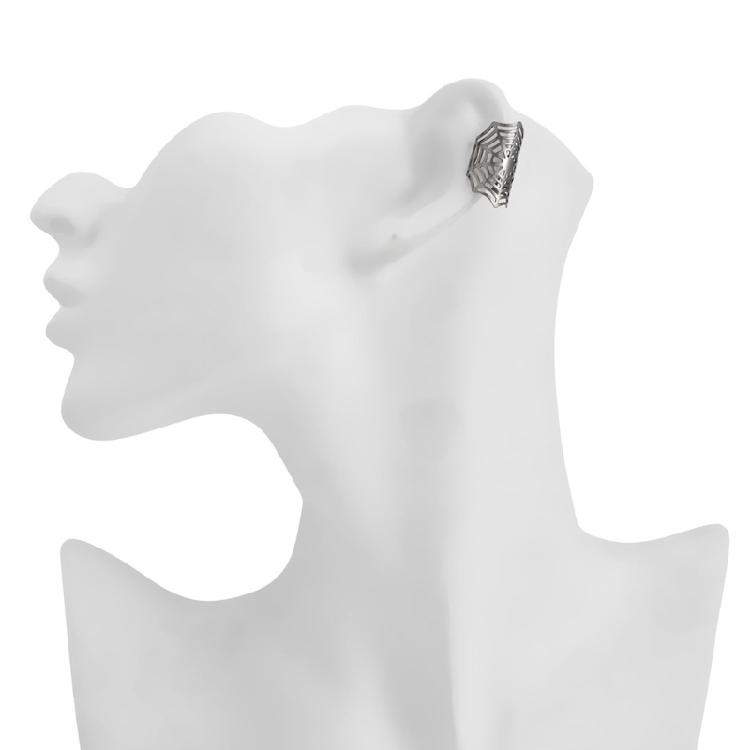 Spinnennetz Ohr-Manschette Halloween-Accessoire Bequemer Clip-Ohrring Kein Durchstechen der Ohren Geeignet für Verschiedene Anlässe