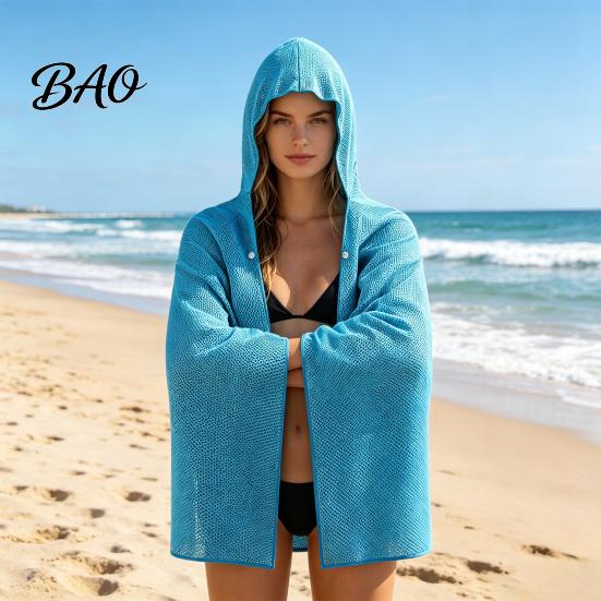 Hooded Cool Towel Cape Cooling Cloak, Cape, Beach Cloak Instant for Men Women Summer Yoga Camping