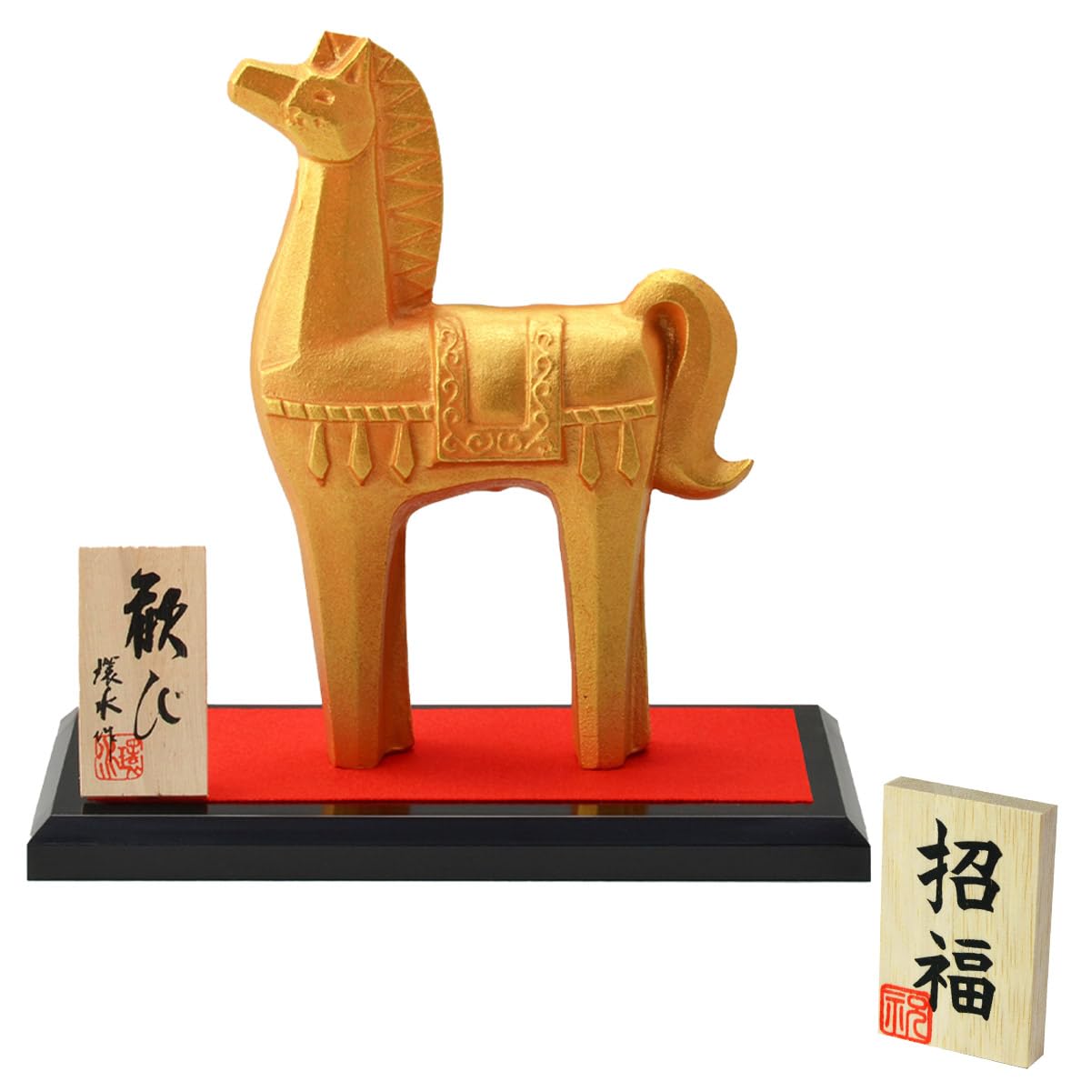 Traditional Craftsmanship Zodiac Figurine with Original Lucky Charm Wooden Tag Horse Zodiac Figurine Object 2026 Good Fortune Protection Auspicious