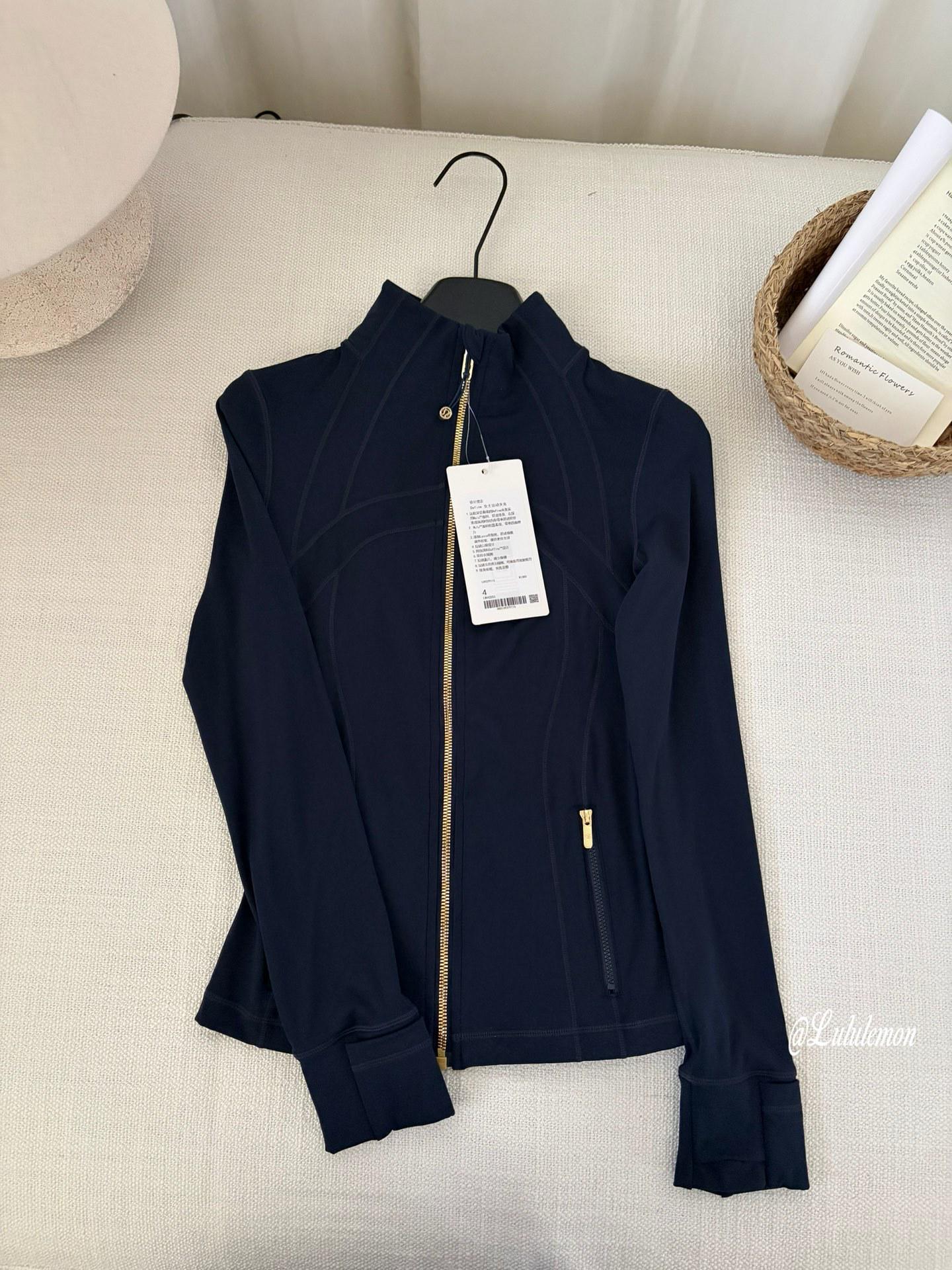 LU Gold Zipper Sports Yoga Jacket