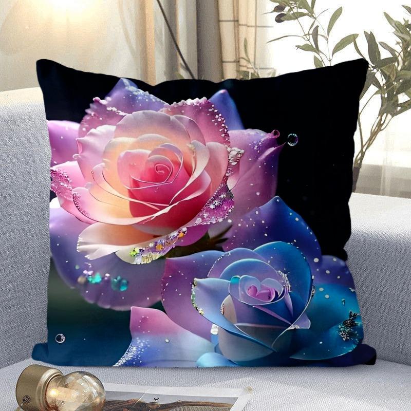 

Декоративная наволочка с принтом роз и цветов для спальни, гостиной, квадратная наволочка с подушкой 50x50cm