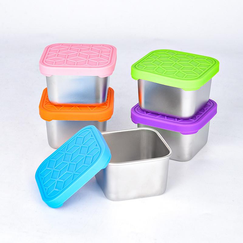 Stainless Steel Food Storage Container With Silicone Lid For Home Use And Portable Meal Prep