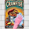 Texas Crawfish Boil Tin Sign 8x12 Inch Rustic Metal Wall Decor for Home Bar Kitchen Cafe Retro Art