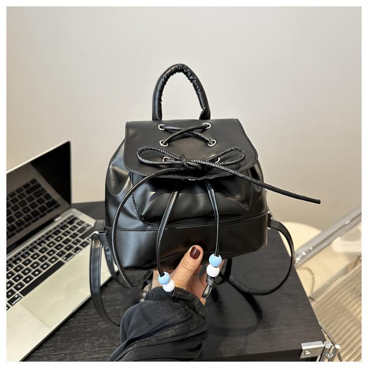 Ballet style bow backpack women 2025 new Internet celebrity portable small backpack go shopping travel small schoolbag
