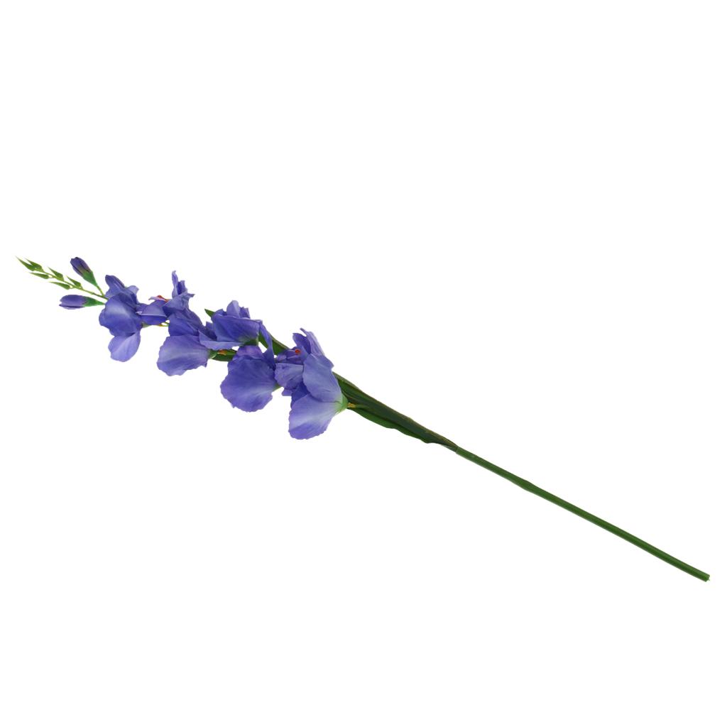 Home Decor Artificial Gladiolus Flower Yellow Silk Lifelike Fake Flower for Wedding Table Arrangement Centerpiece