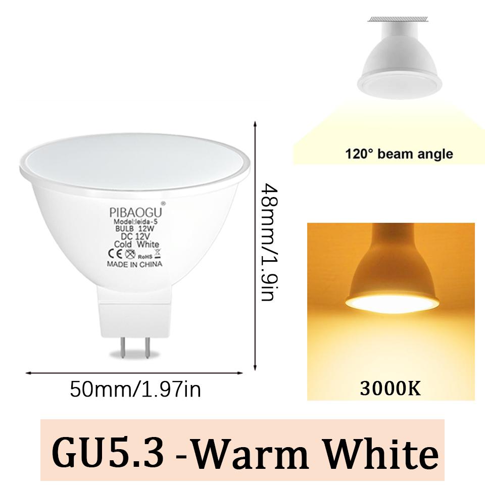

10PCS LED Light Bulbs MR16 Bulb GU5.3 Led Spotlights DC12V Bombillas Spot Light Replace The 50W Halogen Lamp For Home Decoration DC12V&3W&10pcs