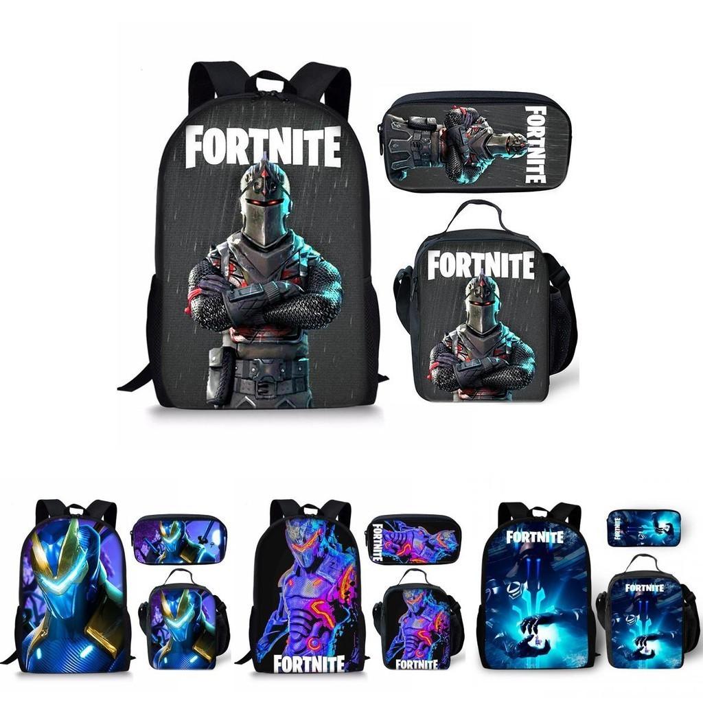 Large Capacity Fortnite Fortress Night Backpack Set Oxford Cloth 20-35l Breathable Waterproof Cartoon Pattern Street Style