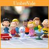 Conjunto de Figuras de PVC Desenho Animado Snoopy Para Decoração de Quarto Infantil e Brinquedos de Desenvolvimento Emocional