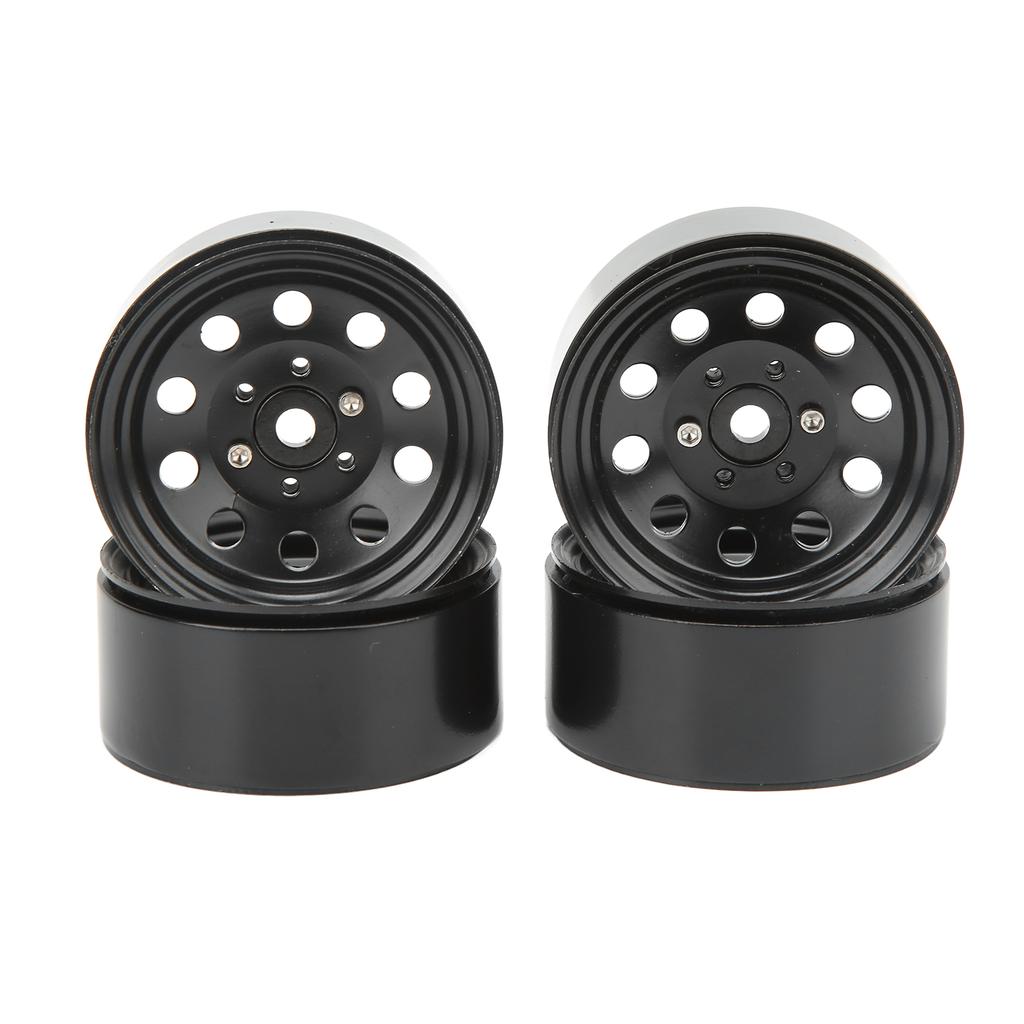 4PCS RC Beadlock Wheel Hub 1.9in Iron Wear Resistant Reusable RC Wheel Hub for Replacement Black