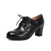 Brock Kleine Lederschuhe Schnürung Martin Schuhe Dicke Absätze 40-45 Große Größen Schuhe