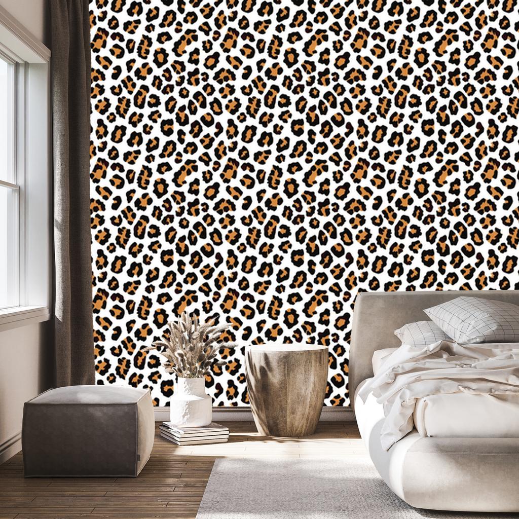 Animal Skin Wallpaper Light Gray and White for Living Room and Bedroom 50x1000