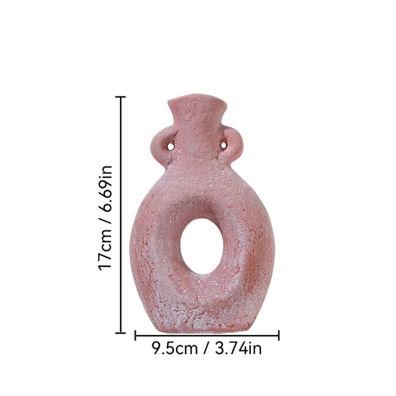 

Retro Ceramic Vase Hand Made Grain Crude Pottery Flower Vase Floral Arrangement Accessories Ceramic Handicraft Home Decoration