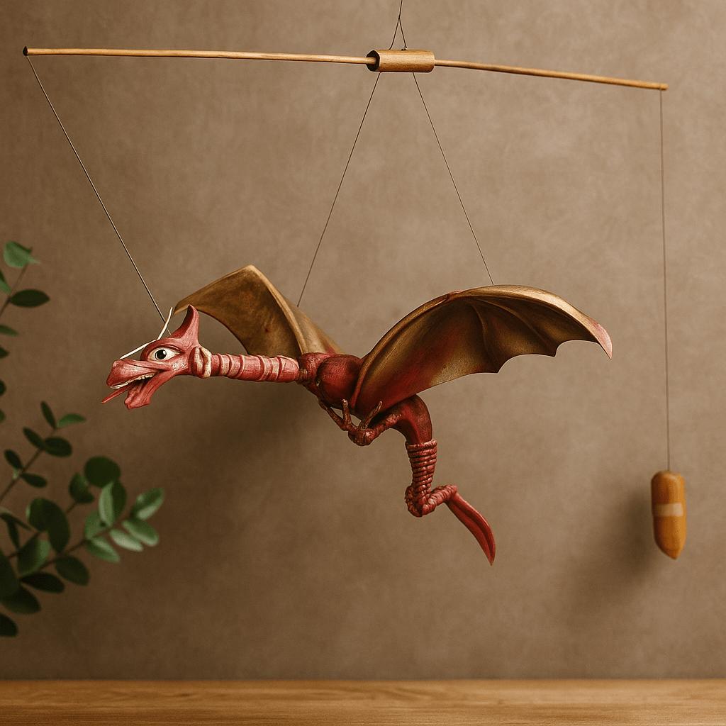 Shamtam Red Wind Chime Coconut Dragon 46Cm