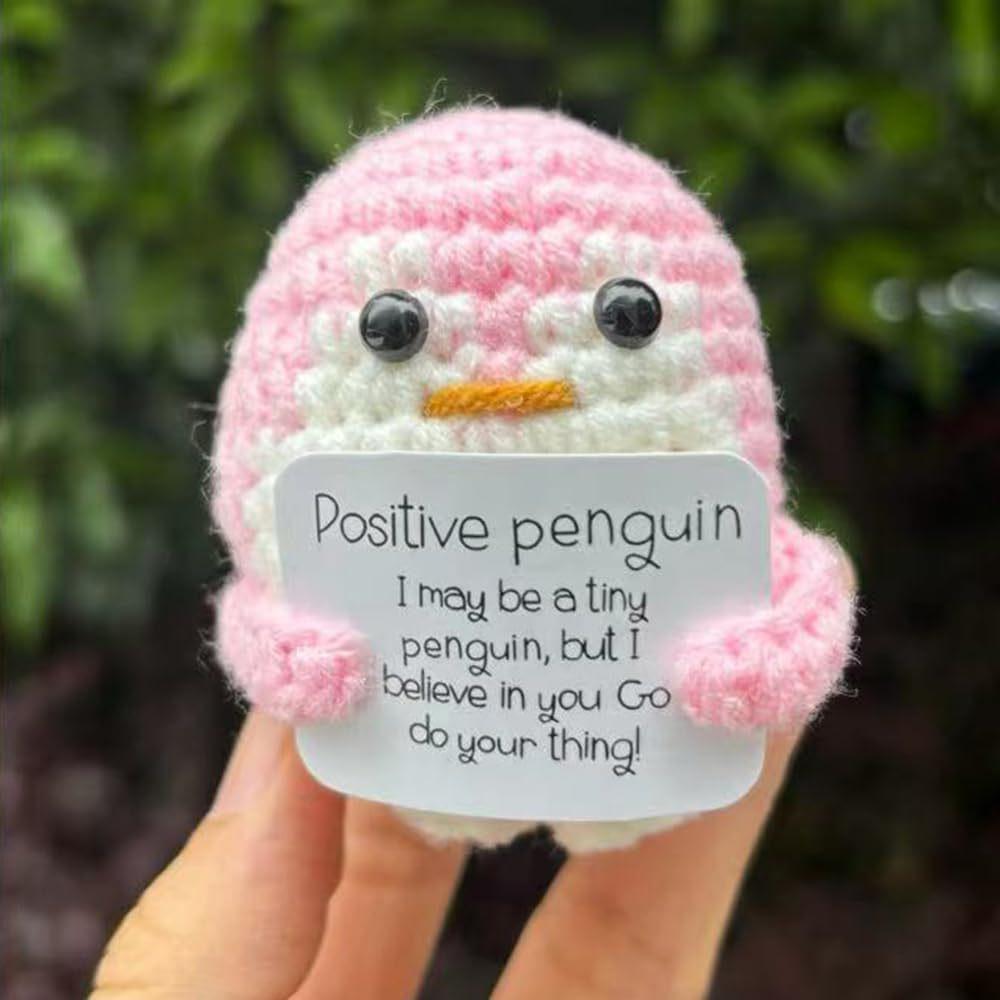 Handmade Double-Legged Penguin Doll: Positive Energy Crochet Ornament
