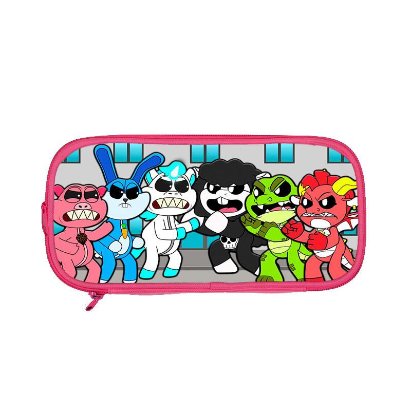 

Nightmare Critters Double Layer Pencil Case With Nylon Material For Students And Kids Pink15