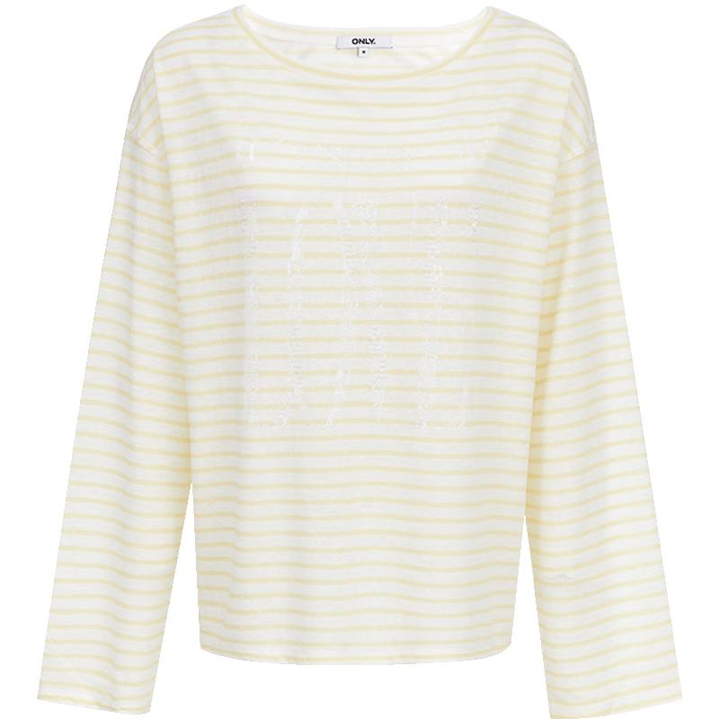 ONLY Women s Autumn Relaxed Fit Printed Long Sleeve T-Shirt XS