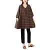 DIMANAF 2026 Summer New Plus Size Women T-Shirts Casual Vintage Print Plaid Blouse Shirts Lady Tops Tees Cotton Oversized