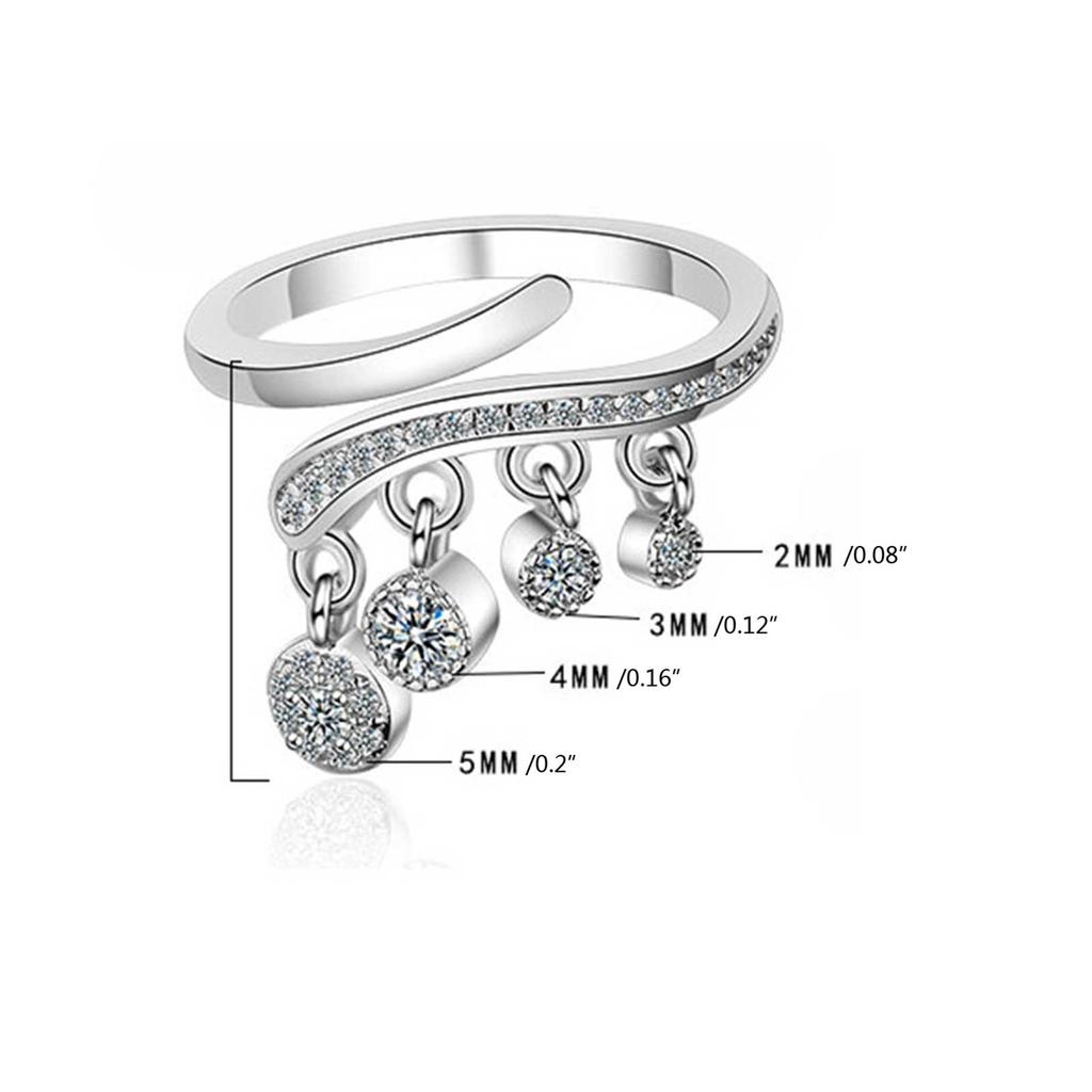 Dangle Ring Tiny Open Rings Statement Finger Rings Dainty Zirconia Jewelry