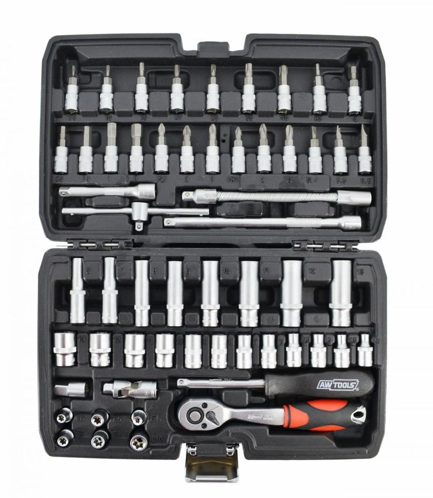 Conjunto de Chaves Awtools 1/4" 56 Peças