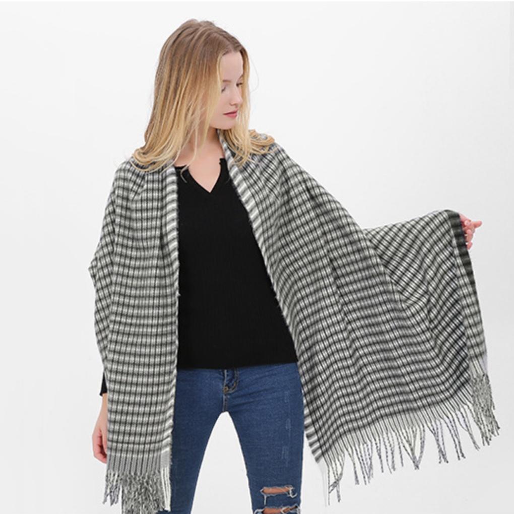 Cashmere Winter Check Muffler, Unisex Couple Scarf