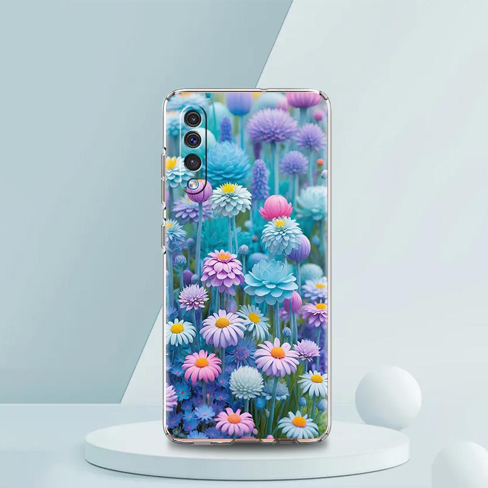 Transparent Phone Case for Samsung Galaxy A16 A14 A12 A22 A24 A42 A02 A06 A20 A30 A40 Soft TPU Cover Small Flower Stars Pattern
