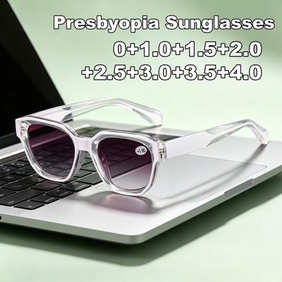 High-Quality Fashion Square-Frame Presbyopia Sunglasses Gray Lenses Ultra-Lightweight High-Definition Driving Shades Eyewear