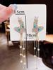 2pcs stylish, sweet, long Zircon butterfly women's earrings suitable for party accessories