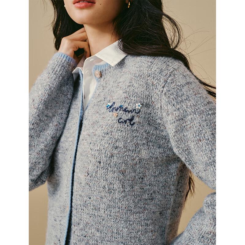 

Женский свитер INMAN Miu Series с вышивкой в виде цветов и длинными рукавами L