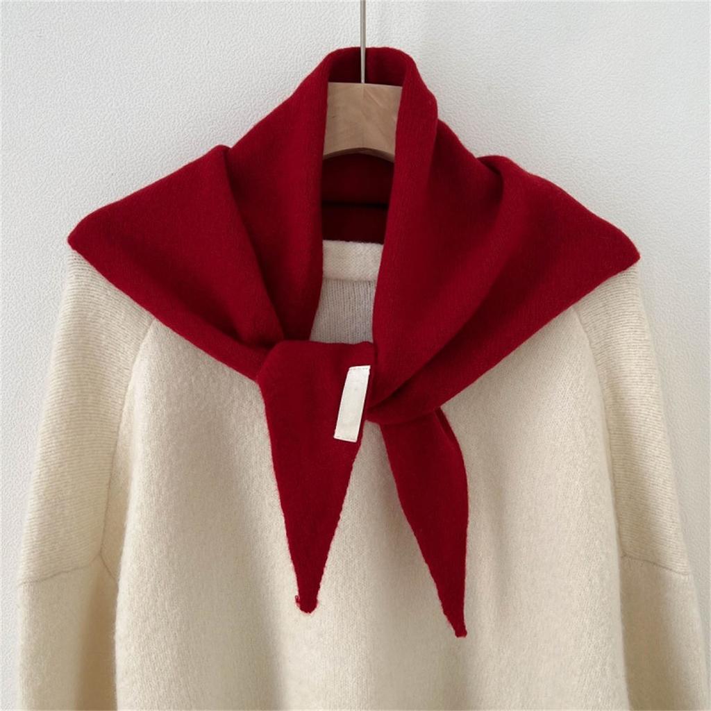 Knitted Triangular Scarf For Women,Shawl Head Scarf, Lightweight Soft Warm Neck Warmer For Women