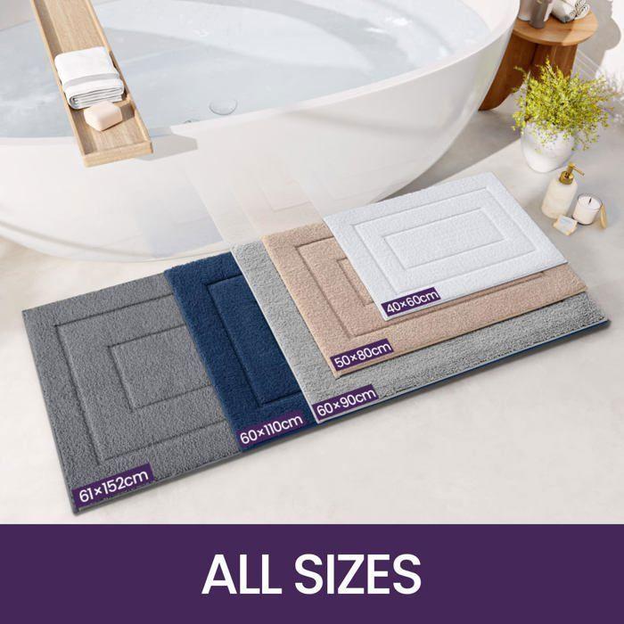 Tapis de bain antidérapant 40 x 60 cm en microfibre extra épais – beige