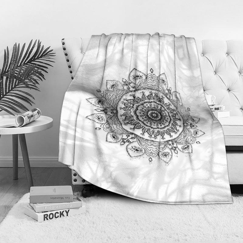 Boho Mandala Psychedelic Tie Dye Blanket Bedspread Decorative Throw Cushion Cover 130x160cm