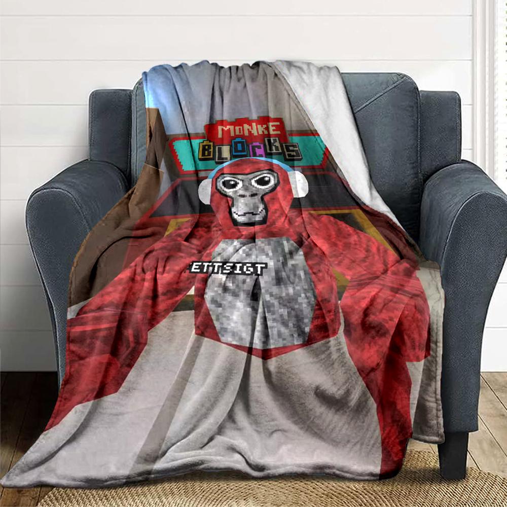 1Pc Gorilla Party Celebration Blanket For Couch Bed Plush Cozy Fuzzy Blanket Super Soft Warm Blankets For Fall And Winter 091896