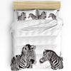Nordic Zebra Animal White Duvet Cover with Pillow Case Custom 3pcs Bedding Set Quilt Cover Double Bed Home Textile